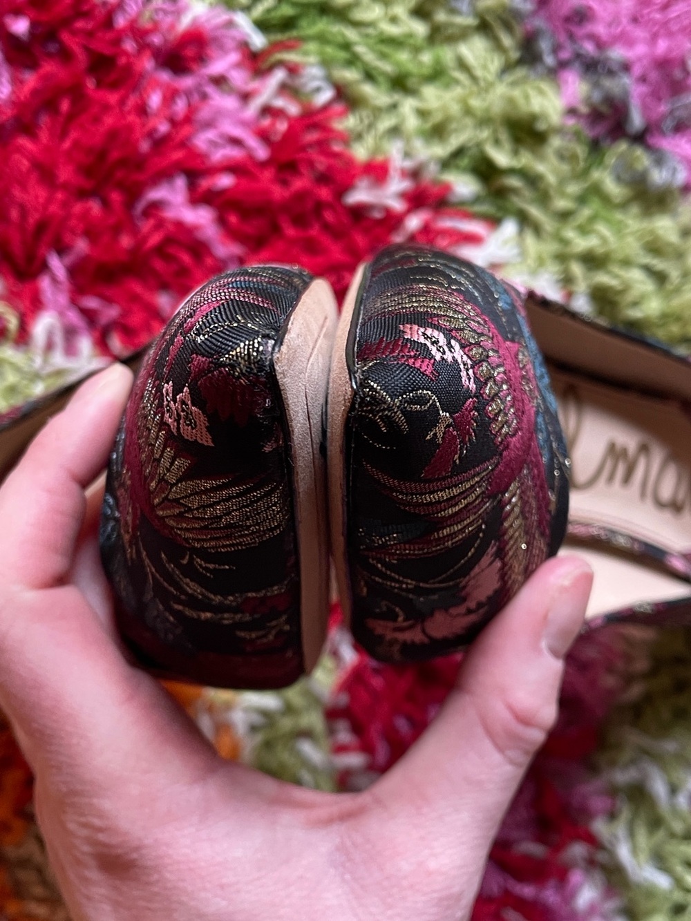 NWOT Sam Edelman Hazel Taper Toe Heeled Pump - Bird Print Fabric - Picture 7 of 14